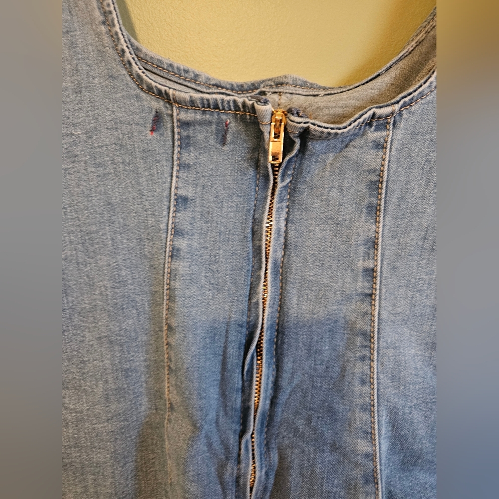 Roma Blue Denim Button-Front Mini Dress - Picture 7 of 7